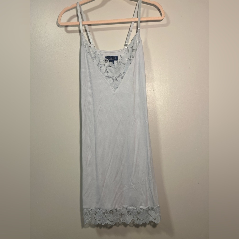 RACHEL Rachel Roy Light Blue  Ribbed nightie nightgown size XL